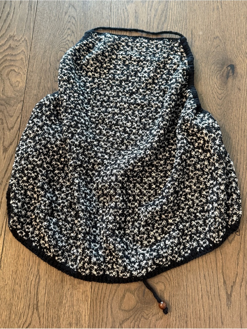 Free People Black & White Knit Halter Top